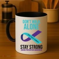 Don't Walk Alone Stay Strong Suicided Prevention Awareness Coffee Mug thumb 4