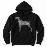 Doberman with a Docked Tail & Floppy Ears Word Cloud Hoodie thumb 0