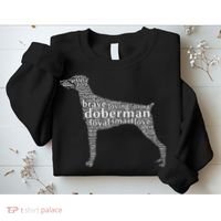 Doberman with a Docked Tail & Floppy Ears Word Cloud Sweatshirt thumb 2