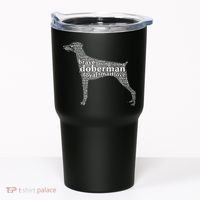 Doberman with a Docked Tail & Floppy Ears Word Cloud Tumbler thumb 0