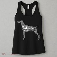 Doberman with a Docked Tail & Floppy Ears Word Cloud Women's Tank Top thumb 3
