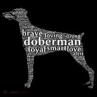 Doberman with a Docked Tail & Floppy Ears Word Cloud Women's Tank Top thumb 5