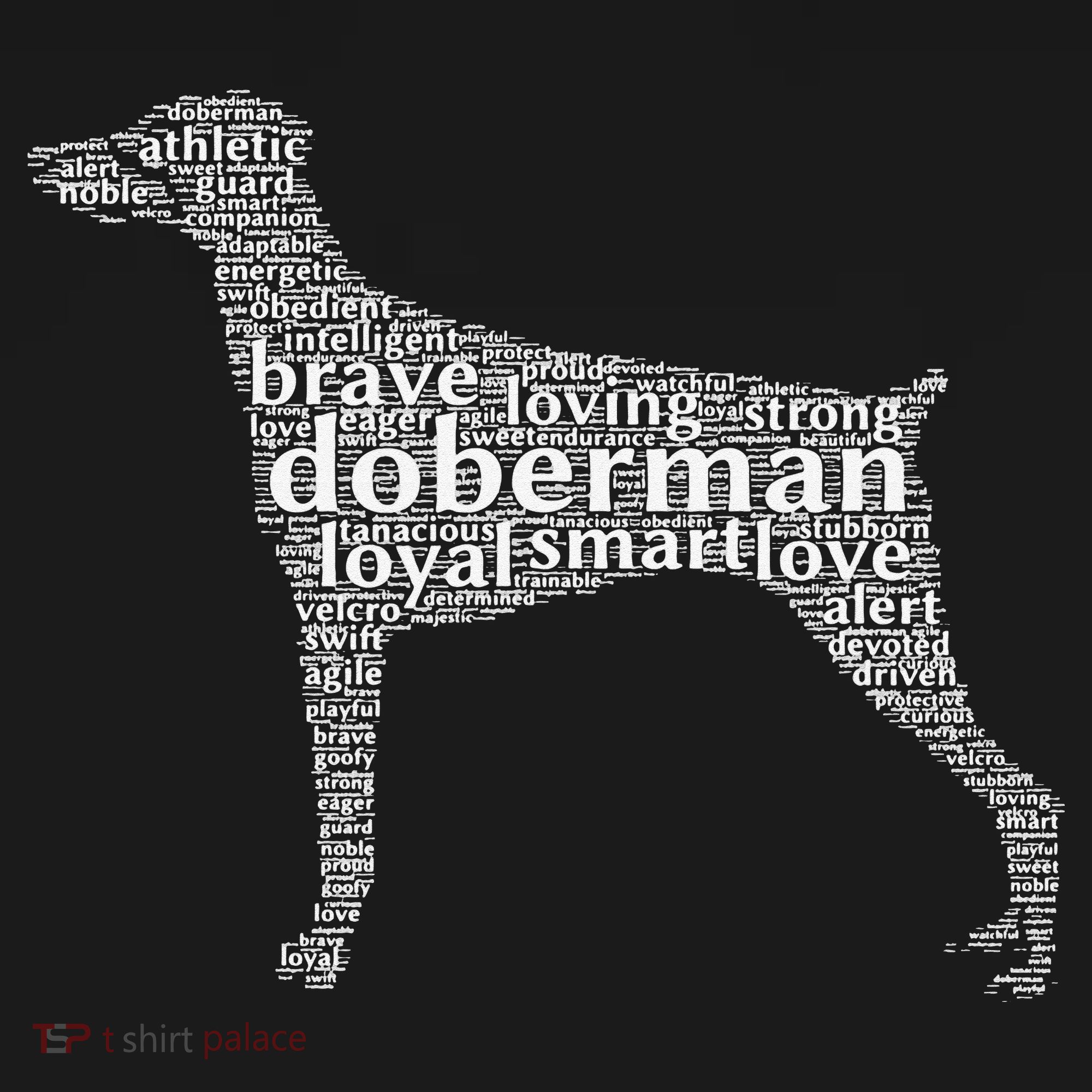 Doberman with a Docked Tail & Floppy Ears Word Cloud Toddler Hoodie