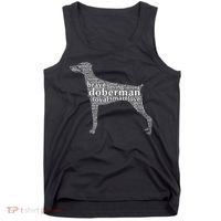 Doberman with a Docked Tail & Floppy Ears Word Cloud Tank Top thumb 0