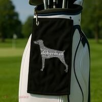 Doberman with a Docked Tail & Floppy Ears Word Cloud Golf Towel thumb 2