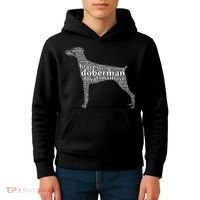 Doberman with a Docked Tail & Floppy Ears Word Cloud Kids Hoodie thumb 4