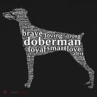 Doberman with a Docked Tail & Floppy Ears Word Cloud Kids Hoodie thumb 5