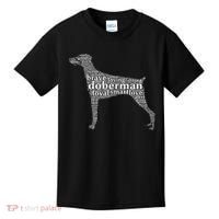 Doberman with a Docked Tail & Floppy Ears Word Cloud Kids T-Shirt thumb 0