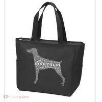 Doberman with a Docked Tail & Floppy Ears Word Cloud Tote Bag thumb 3