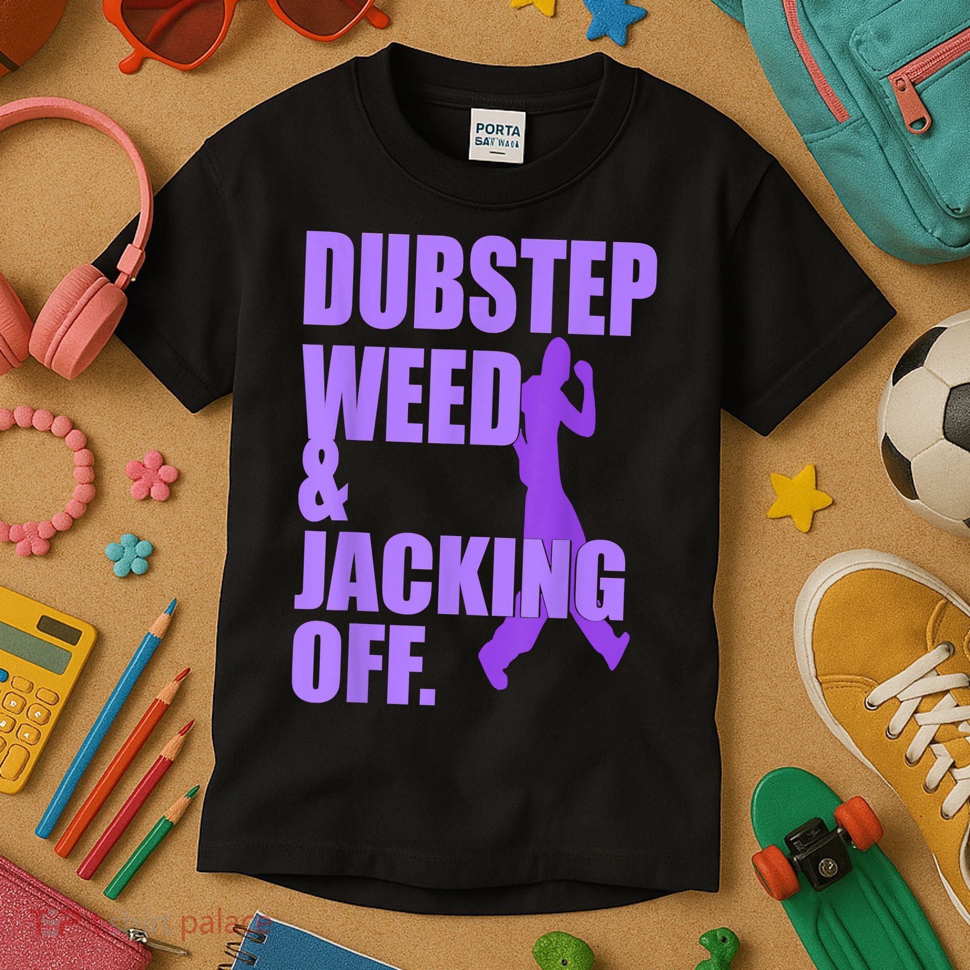 Dubstep Weed And Jacking Off Kids T-Shirt