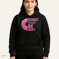 Donut Worry Be Happy Positive Quote Hoodie thumb 5