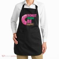 Donut Worry Be Happy Positive Quote Apron thumb 2