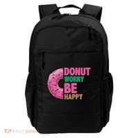 Donut Worry Be Happy Positive Quote Backpack thumb 0