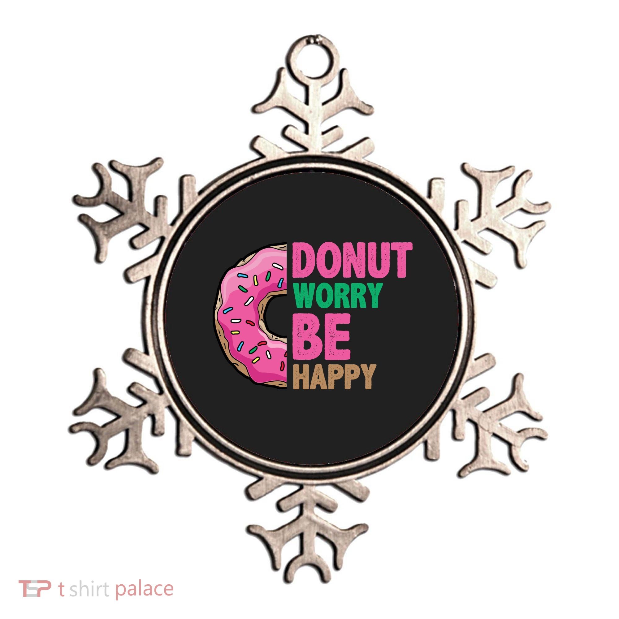 Donut Worry Be Happy Positive Quote Ornament