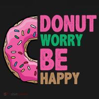 Donut Worry Be Happy Positive Quote Baby Bodysuit thumb 2