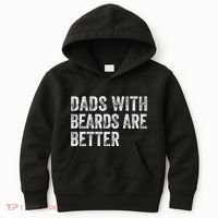 Dads With Beards Are Better FatherS Day Funny Dad Jokes Kids Hoodie thumb 0