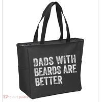 Dads With Beards Are Better FatherS Day Funny Dad Jokes Tote Bag thumb 2