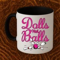 Dolls With Balls, Funny Women Bowling Team Name Coffee Mug thumb 2