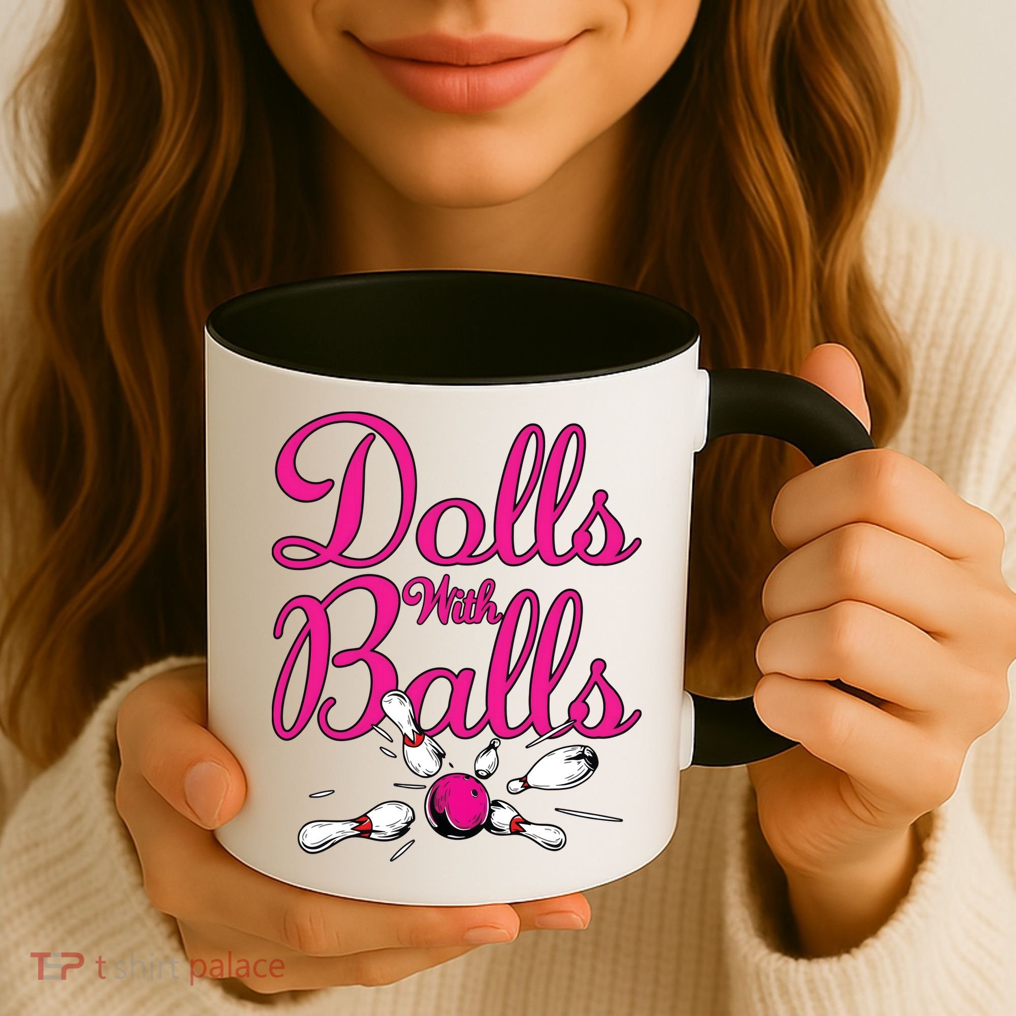 Dolls With Balls, Funny Women Bowling Team Name Coffee Mug