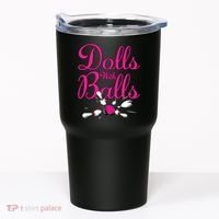 Dolls With Balls, Funny Women Bowling Team Name Tumbler thumb 0