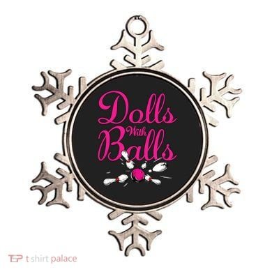 Dolls With Balls, Funny Women Bowling Team Name Ornament