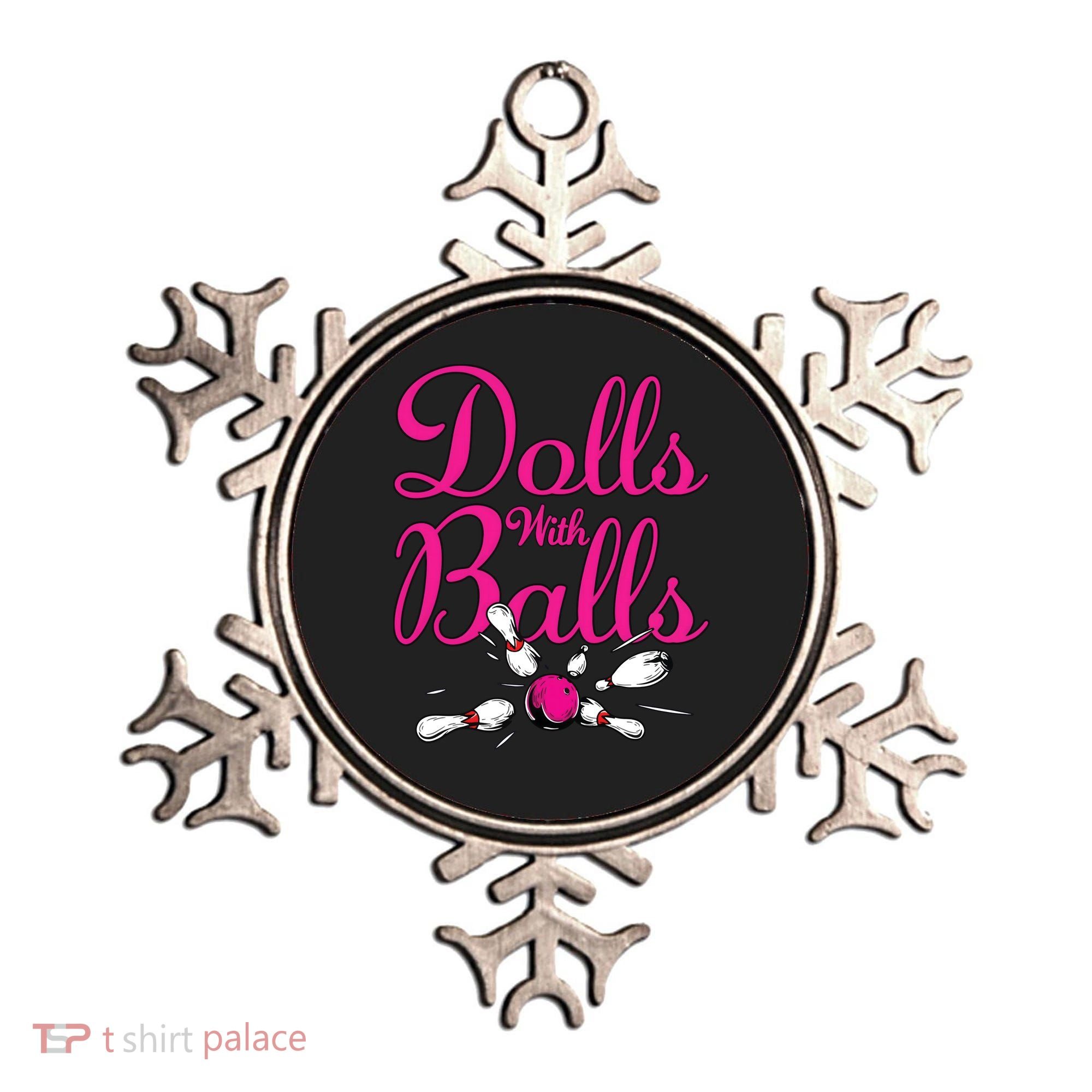 Dolls With Balls, Funny Women Bowling Team Name Ornament