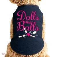 Dolls With Balls, Funny Women Bowling Team Name Doggie Tank thumb 0