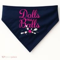 Dolls With Balls, Funny Women Bowling Team Name USA-Made Doggie Bandana thumb 0