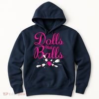 Dolls With Balls, Funny Women Bowling Team Name Hoodie thumb 0