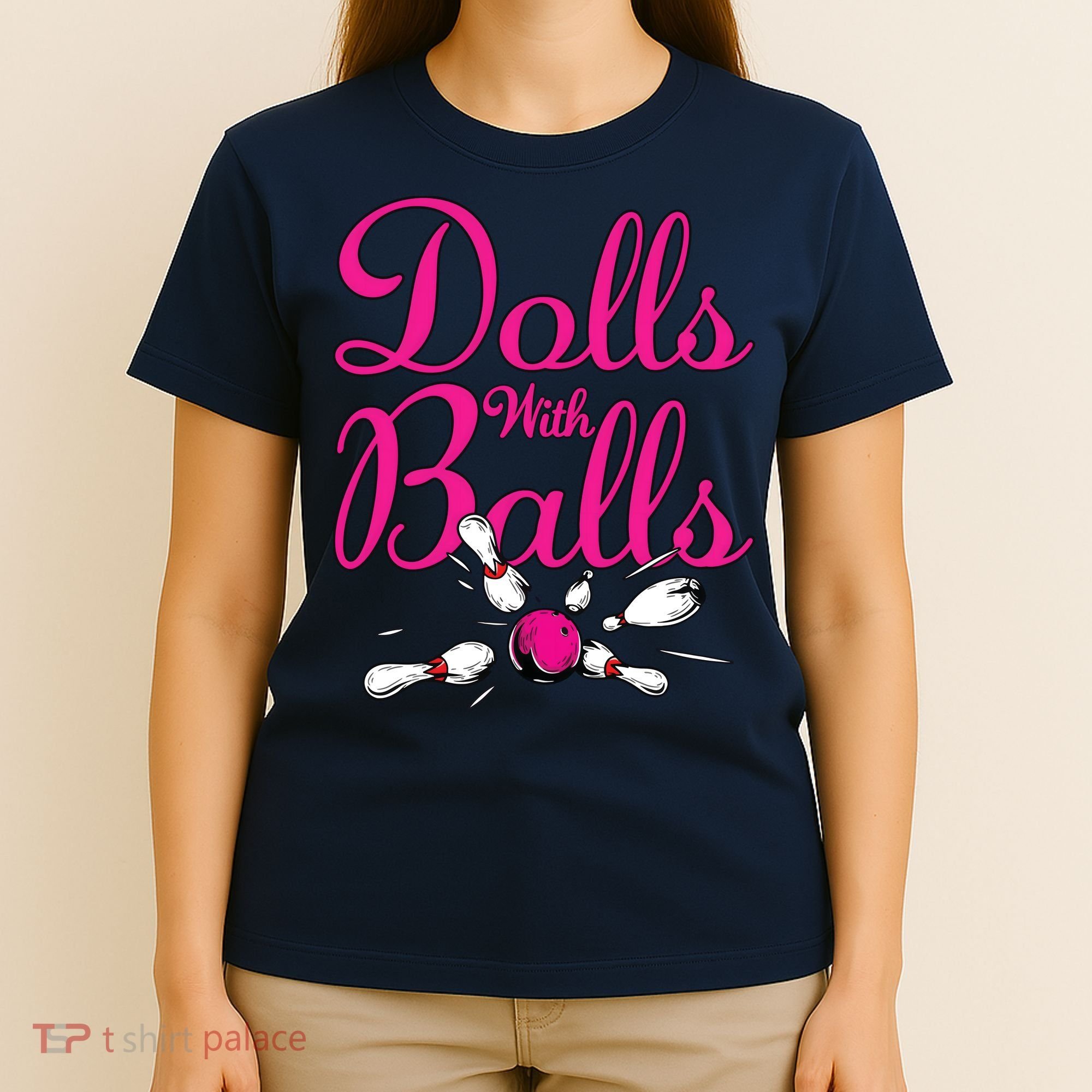 Dolls With Balls, Funny Women Bowling Team Name T-Shirt