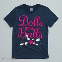 Dolls With Balls, Funny Women Bowling Team Name T-Shirt thumb 5
