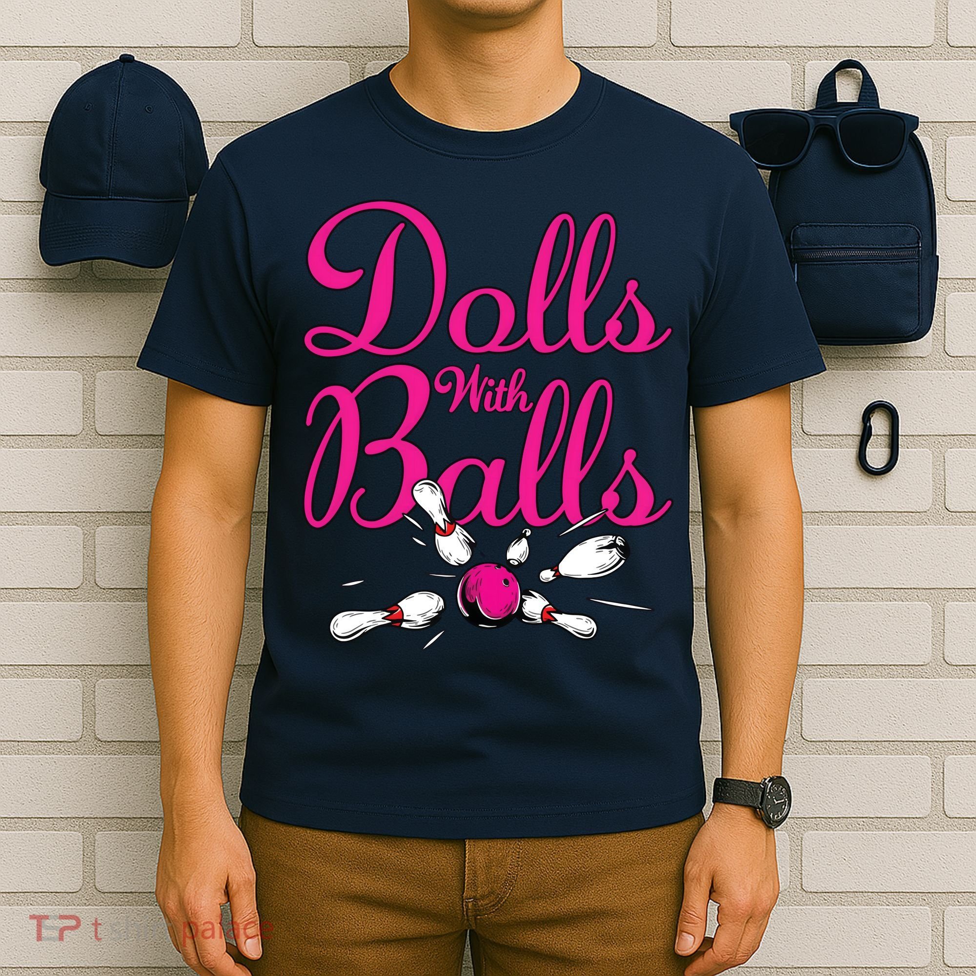 Dolls With Balls, Funny Women Bowling Team Name T-Shirt