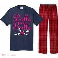 Dolls With Balls, Funny Women Bowling Team Name Pajama Set thumb 0