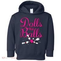 Dolls With Balls, Funny Women Bowling Team Name Toddler Hoodie thumb 0