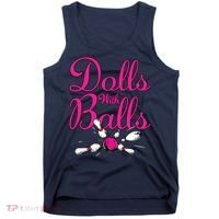Dolls With Balls, Funny Women Bowling Team Name Tank Top thumb 0