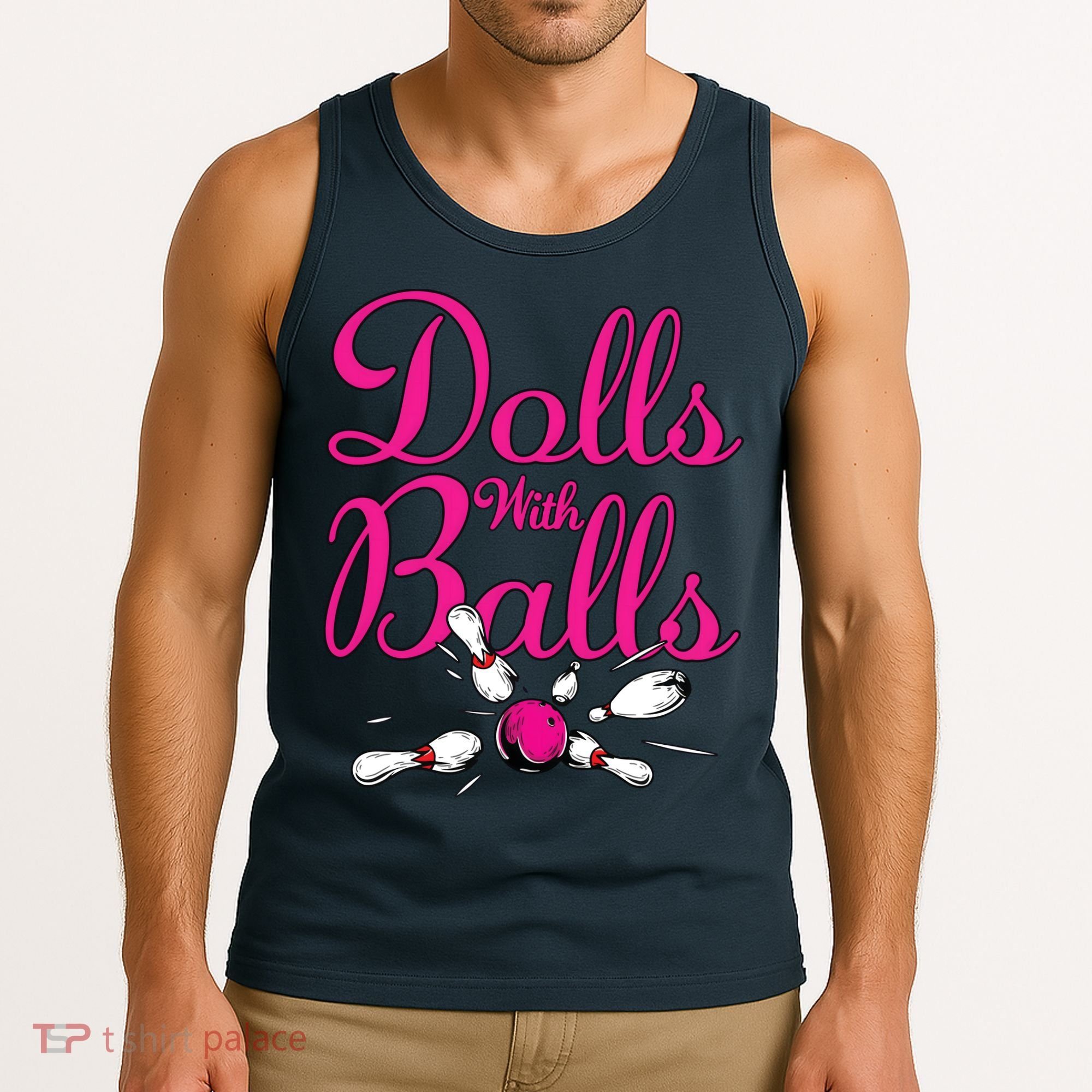 Dolls With Balls, Funny Women Bowling Team Name Tank Top