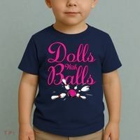 Dolls With Balls, Funny Women Bowling Team Name Toddler T-Shirt thumb 2
