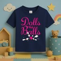 Dolls With Balls, Funny Women Bowling Team Name Toddler T-Shirt thumb 3