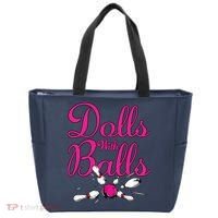 Dolls With Balls, Funny Women Bowling Team Name Tote Bag thumb 0