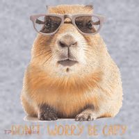 Dont Worry Be Capy Capybara Funny Capybara Lovers Women's Racerback Cropped Tank thumb 2