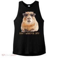 Dont Worry Be Capy Capybara Funny Capybara Lovers Ladies PosiCharge Tri-Blend Wicking Tank thumb 0