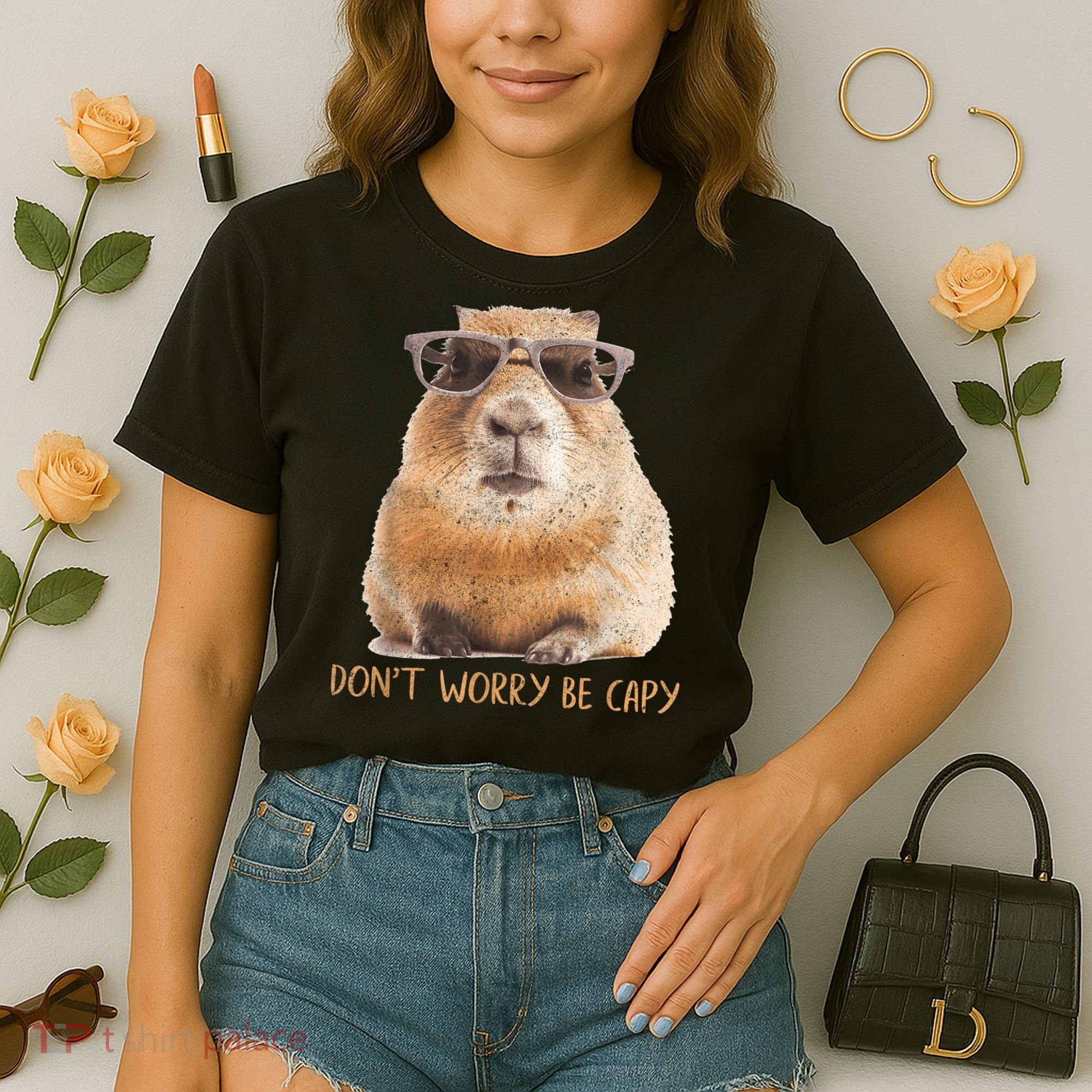 Dont Worry Be Capy Capybara Funny Capybara Lovers Comfort Colors Boxy T-Shirt