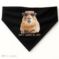 Dont Worry Be Capy Capybara Funny Capybara Lovers USA-Made Doggie Bandana thumb 0
