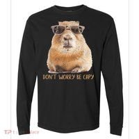 Dont Worry Be Capy Capybara Funny Capybara Lovers Comfort Colors Heavyweight Long Sleeve T-Shirt thumb 0
