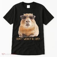 Dont Worry Be Capy Capybara Funny Capybara Lovers Tall T-Shirt thumb 0