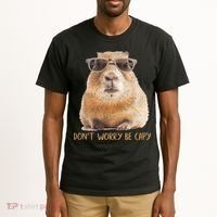 Dont Worry Be Capy Capybara Funny Capybara Lovers Tall T-Shirt thumb 2