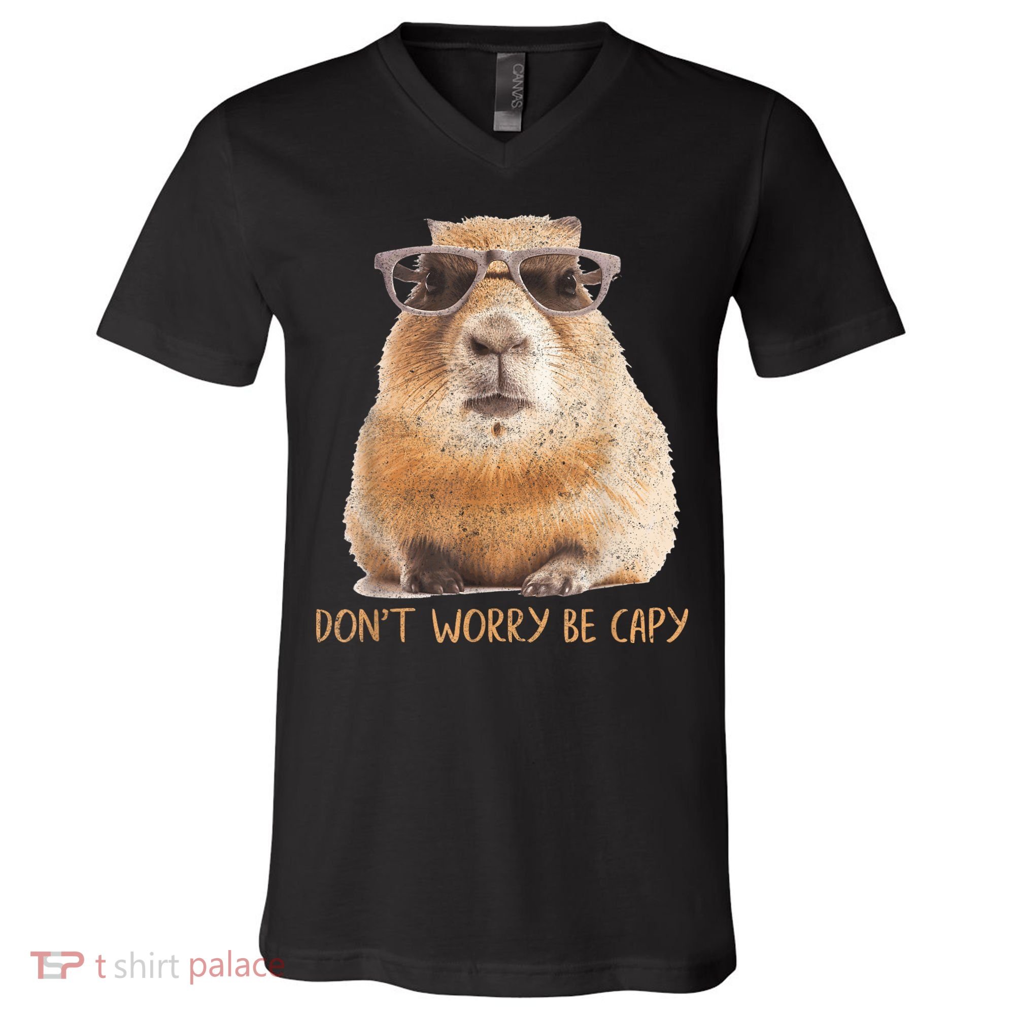 Dont Worry Be Capy Capybara Funny Capybara Lovers V-Neck T-Shirt
