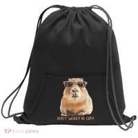 Dont Worry Be Capy Capybara Funny Capybara Lovers Sweatshirt Cinch Pack Bag thumb 0