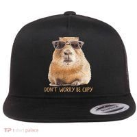 Dont Worry Be Capy Capybara Funny Capybara Lovers Flat Bill Trucker Hat thumb 0