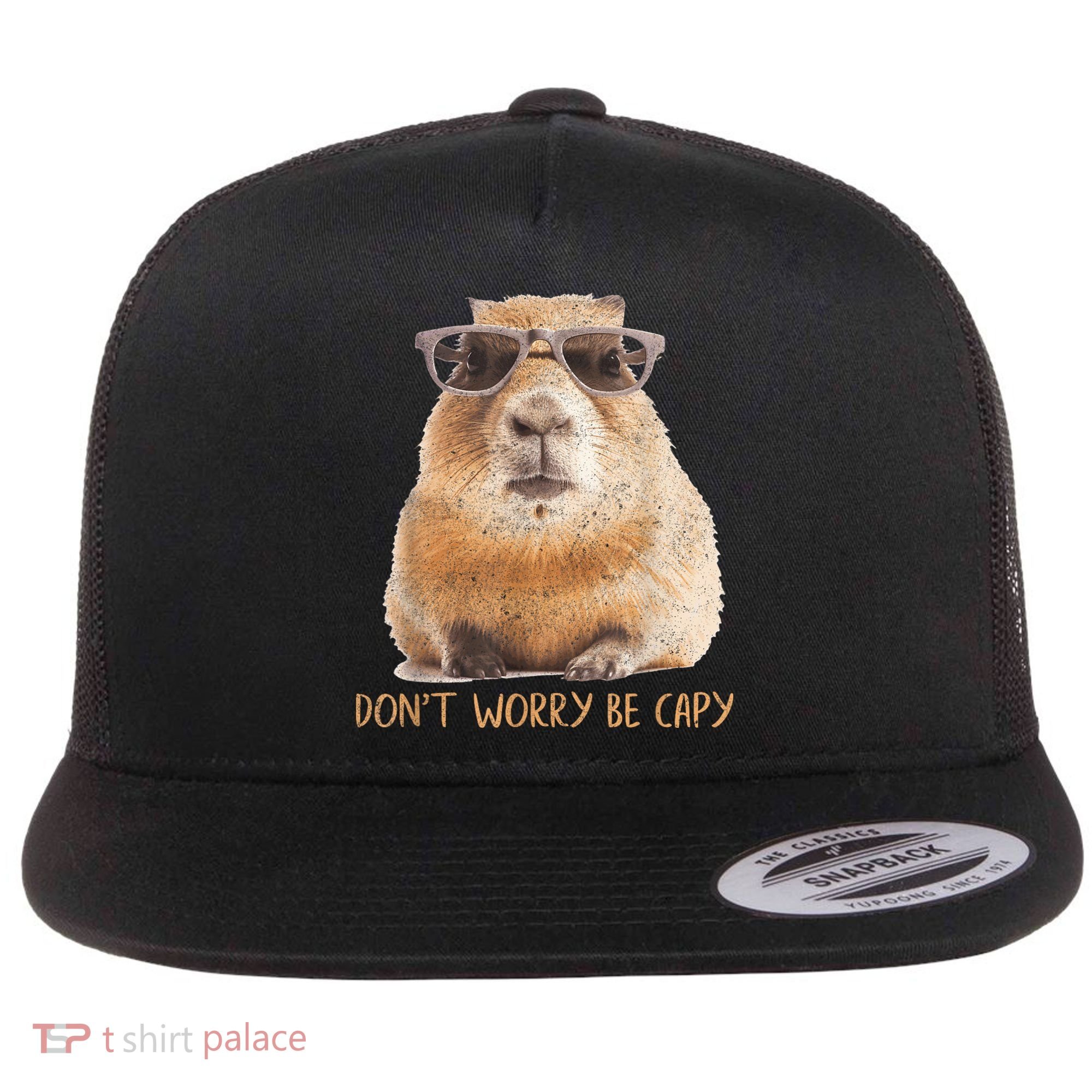 Dont Worry Be Capy Capybara Funny Capybara Lovers Flat Bill Trucker Hat